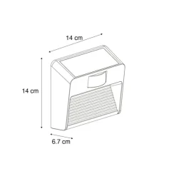 Wandleuchte schwarz inkl. LED IP54 mit Bewegungssensor Solar - Border