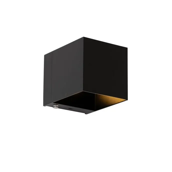 Wandleuchte schwarz inkl. LED und Touchdimmer wiederaufladbar - Joris