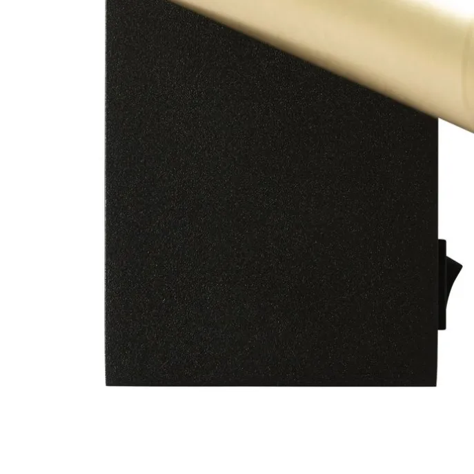 Wandleuchte schwarz mit Gold verstellbar mit Schalter - Jeana Luxe