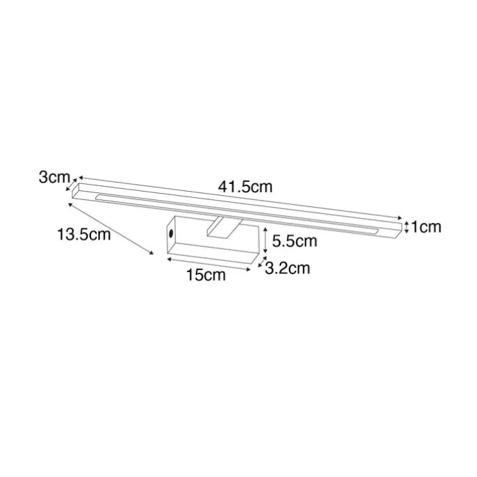 Wandleuchte weiß 41,5 cm inkl. LED IP44 - Jerre