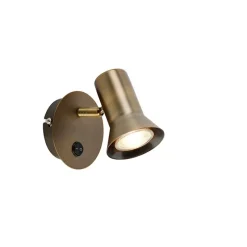 Wandstrahler Bronze schwenkbar und neigbar mit Schalter - Karin 1