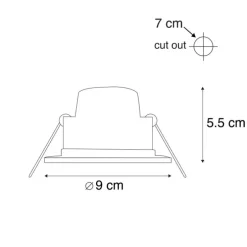 Weißer Einbaustrahler inkl. LED 3-stufig dimmbar IP65 - Blanca