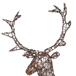 Weihnachts Rentier Braun Rattan inkl. LED IP44 - Glossie