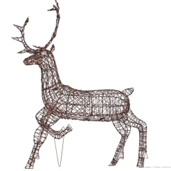 Weihnachts Rentier Braun Rattan inkl. LED IP44 - Glossie