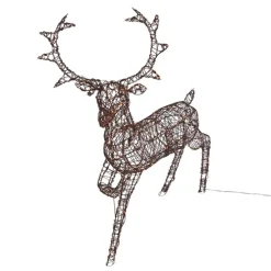 Weihnachts Rentier Braun Rattan inkl. LED IP44 - Glossie