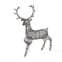 Weihnachts Rentier Braun Rattan inkl. LED IP44 - Glossie