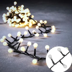 Weihnachtsbeleuchtung grün mit 550 LEDs weiß 14m IP44 - Comet