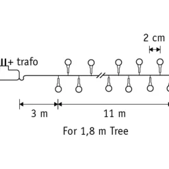 Weihnachtsbeleuchtung grün mit 550 LEDs Multicolor 14m IP44 - Comet