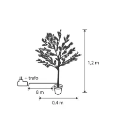 Weihnachts-Bodenleuchte Baum 120cm inkl. LED mit Timer IP44 - Fuyu