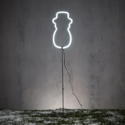 Weihnachts-Neon-Bodenspot Weißer Schneemann inkl. LED mit Timer IP44 - Fura