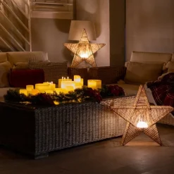 Weihnachts-Stehleuchte Braun 40cm inkl. LED IP54 Akku - Sisine