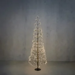 Weihnachts-Stehleuchte Schwarz Baum 150cm inkl. LED mit Timer IP44 - Caspar