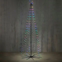 Weihnachts-Stehleuchte schwarz 240cm inkl. LED RGB IP44 mit Fernbedienung - Nagi