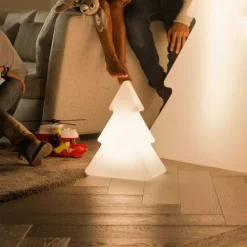 Weihnachts-Stehleuchte weiß 40cm inkl. LED Solar und Akku RGBW - Pinus