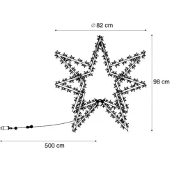 Weihnachtsstern Schwarz inkl. LED IP44 - Brilli
